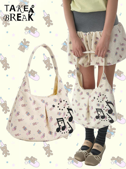 takeabreak Waffle Allover Bear Music Note Glitter Stars Magnetic Snap Women&