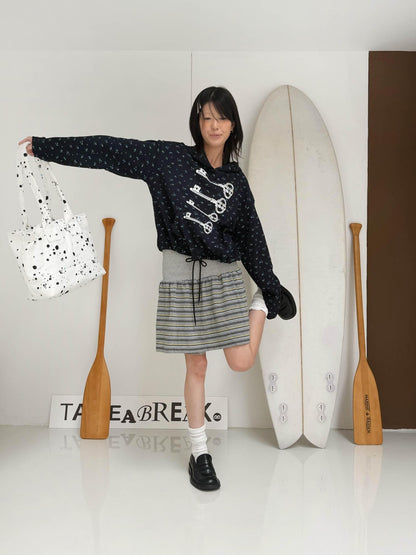takeabreak Waffle Ditsy Floral Key Print Loose Fit Women&