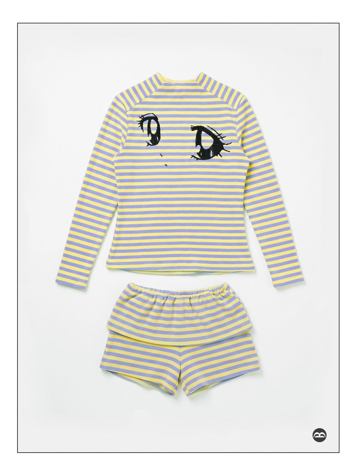takeabreak_Yellow_Purple_Striped_Comic_Big_Eye_Print_Women&