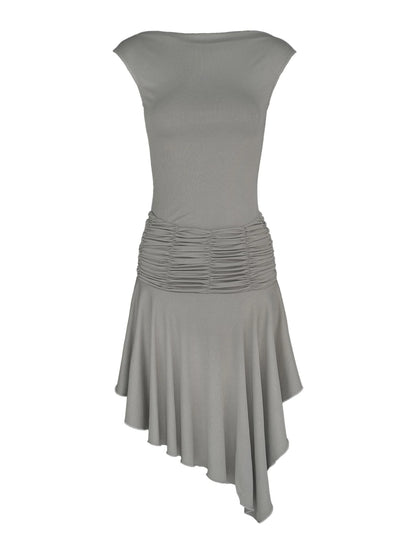 2025 Summer Cool Asymmetrical Ruffle Midi Dress