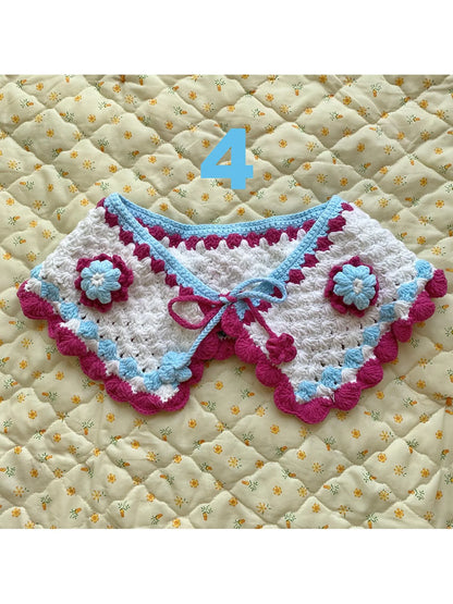 Japanese Multicolor Knit Wool Detachable Collar Bag 12 Styles