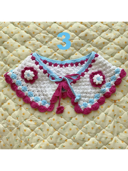 Japanese Multicolor Knit Wool Detachable Collar Bag 12 Styles