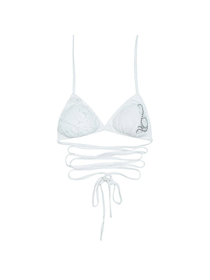 Ariadna S Punk Diamond Cutout Bikini Top