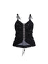 Gothic Lace Punk Corset Bustier With Multi Pleats