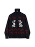 Puppy Bow Knit Zip Cardigan