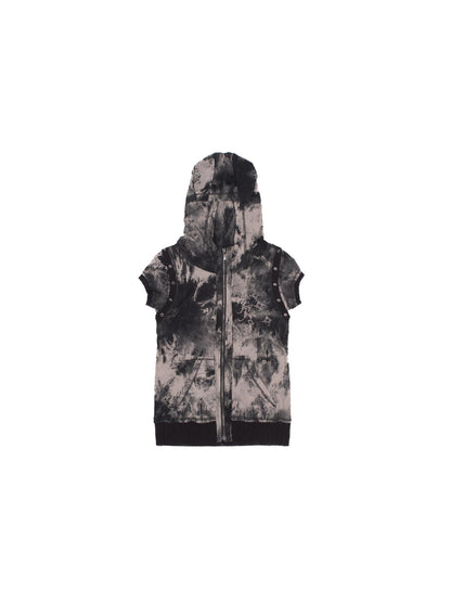 ARIADNAw Punk Rock Embellished Hooded Tee Gothic Streetwear Top