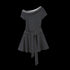 DIDDI MODA V Neck Lace Bow Ruffle Knit Dress Asymmetrical Tie Waist A Line Dress