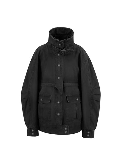 Vintage Distressed Cotton Workwear Reversible Long Short Jacket Coat