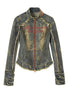 Vintage Punk Rock Distressed Washed Denim Jacket Women Coat