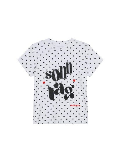 Achihara Sunday Polka Print Short Sleeve T-Shirt