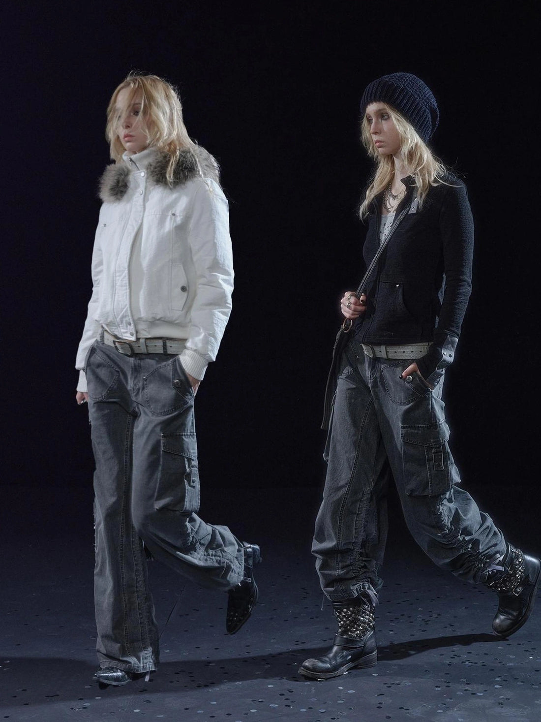 wear And tear Adjustable Drawstring Wide Leg Cargo Pants