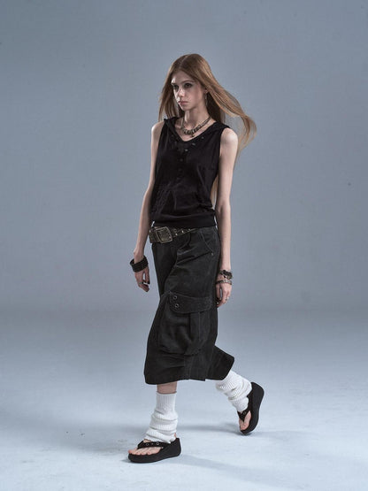 wear And tear Black Hooded Contrast Kangaroo Pocket Faux Layered Women&