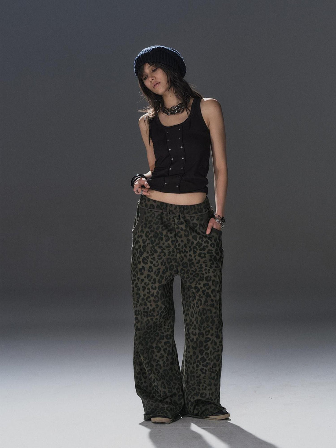 wear And tear Black Rhinestone Frayed Edge Street Punk Stretch Women&