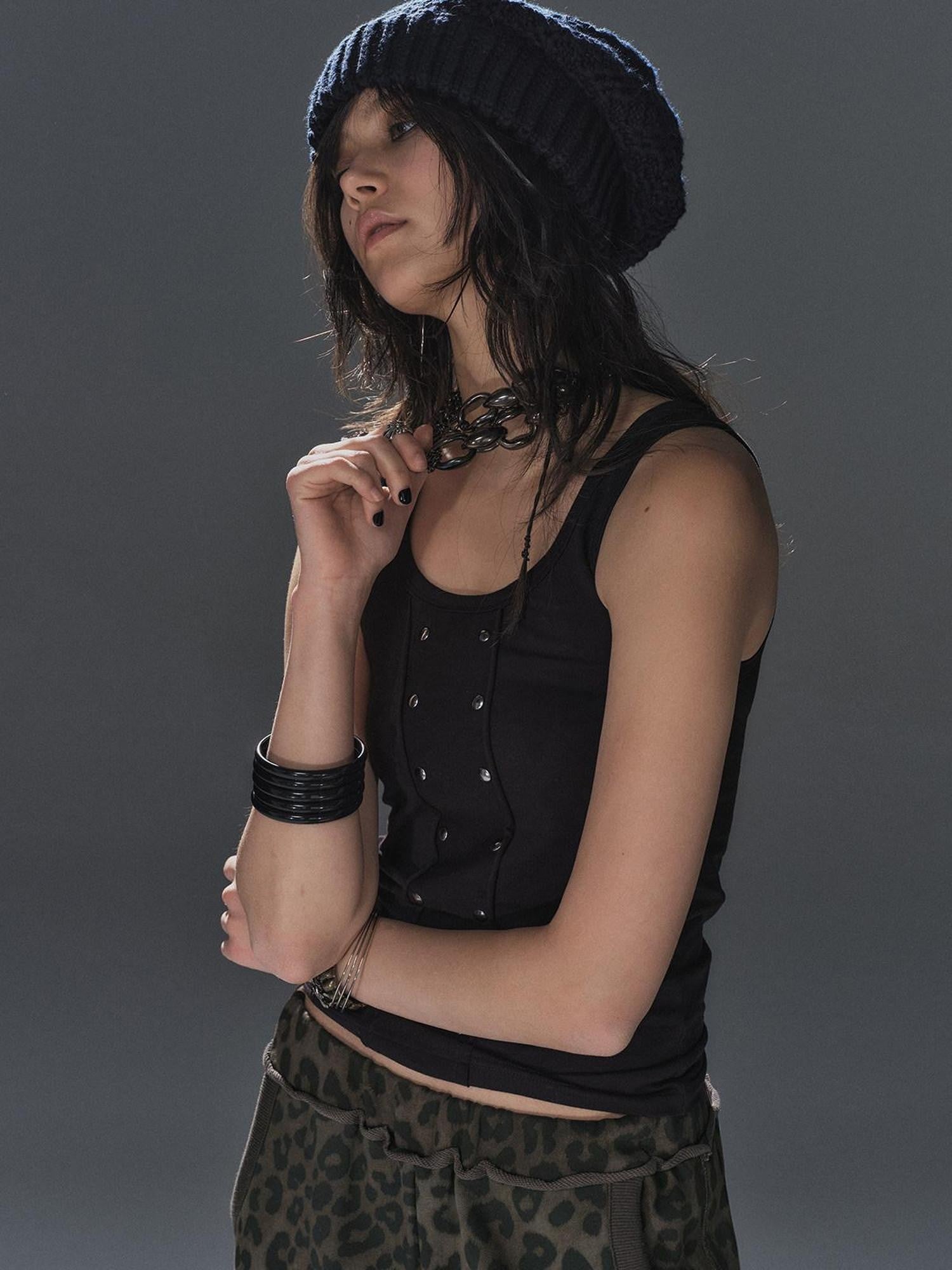 wear And tear Black Rhinestone Frayed Edge Street Punk Stretch Women&