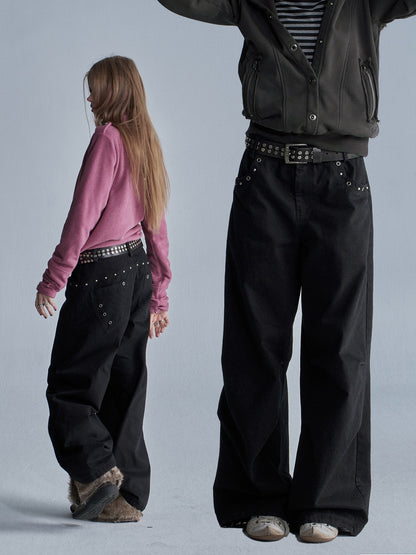 wear_And_tear_Camouflage_Studded_Pocket_Split_Wash_Streetwear_Women&