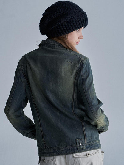 wear And tear Distressed Embroidered Studded Zip Slim Fit Women&