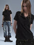 wear_And_tear_Distressed_Pique_Metal_Button_Slit_Collar_Women&