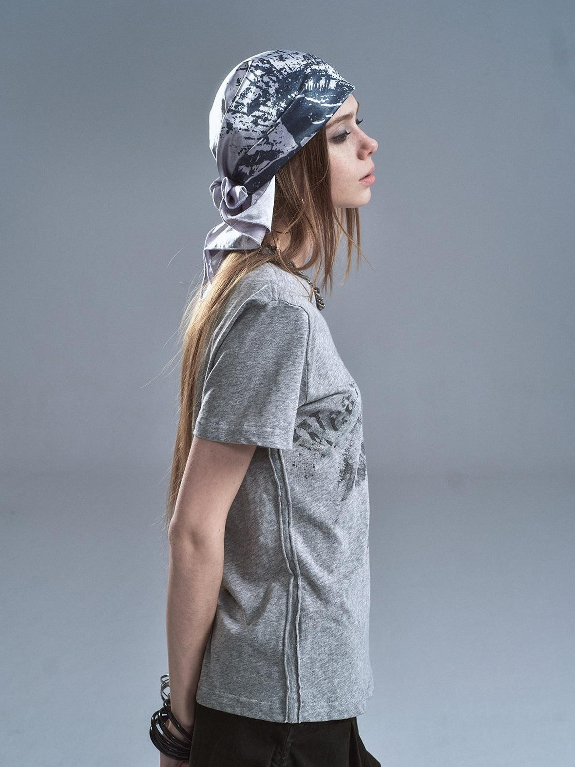 wear And tear Frayed Patchwork Metallic Print Layered Women&