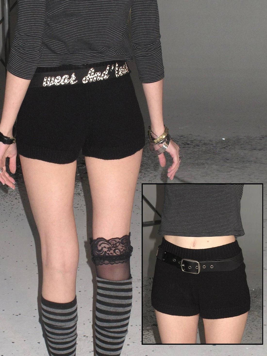 wear And tear Heavy Duty Punk Leather Canvas Belt With Metal Studs