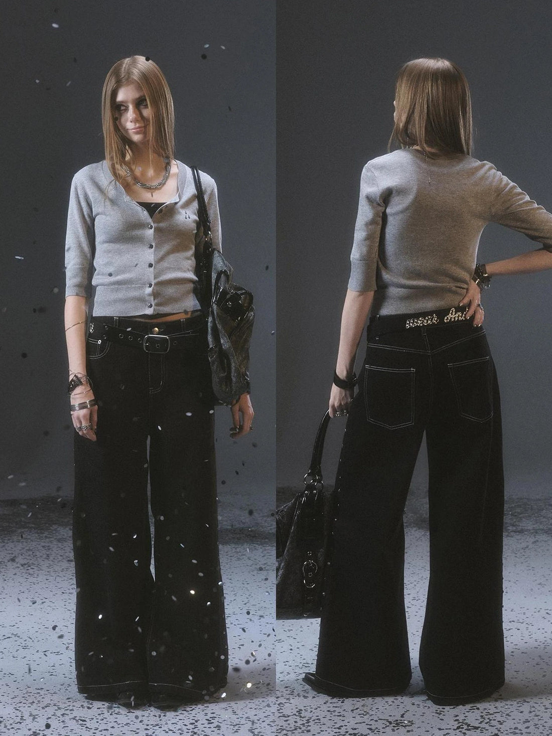 wear And tear Heavy Duty Punk Leather Canvas Belt With Metal Studs