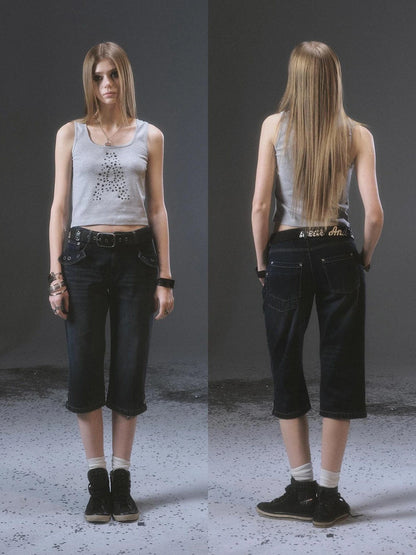 wear And tear Heavy Duty Punk Leather Canvas Belt With Metal Studs