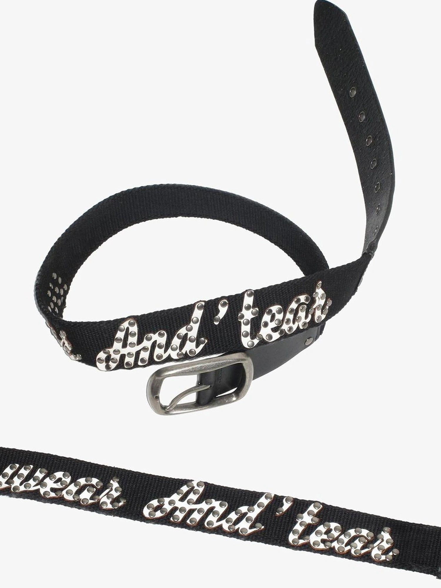 wear And tear Heavy Duty Punk Leather Canvas Belt With Metal Studs