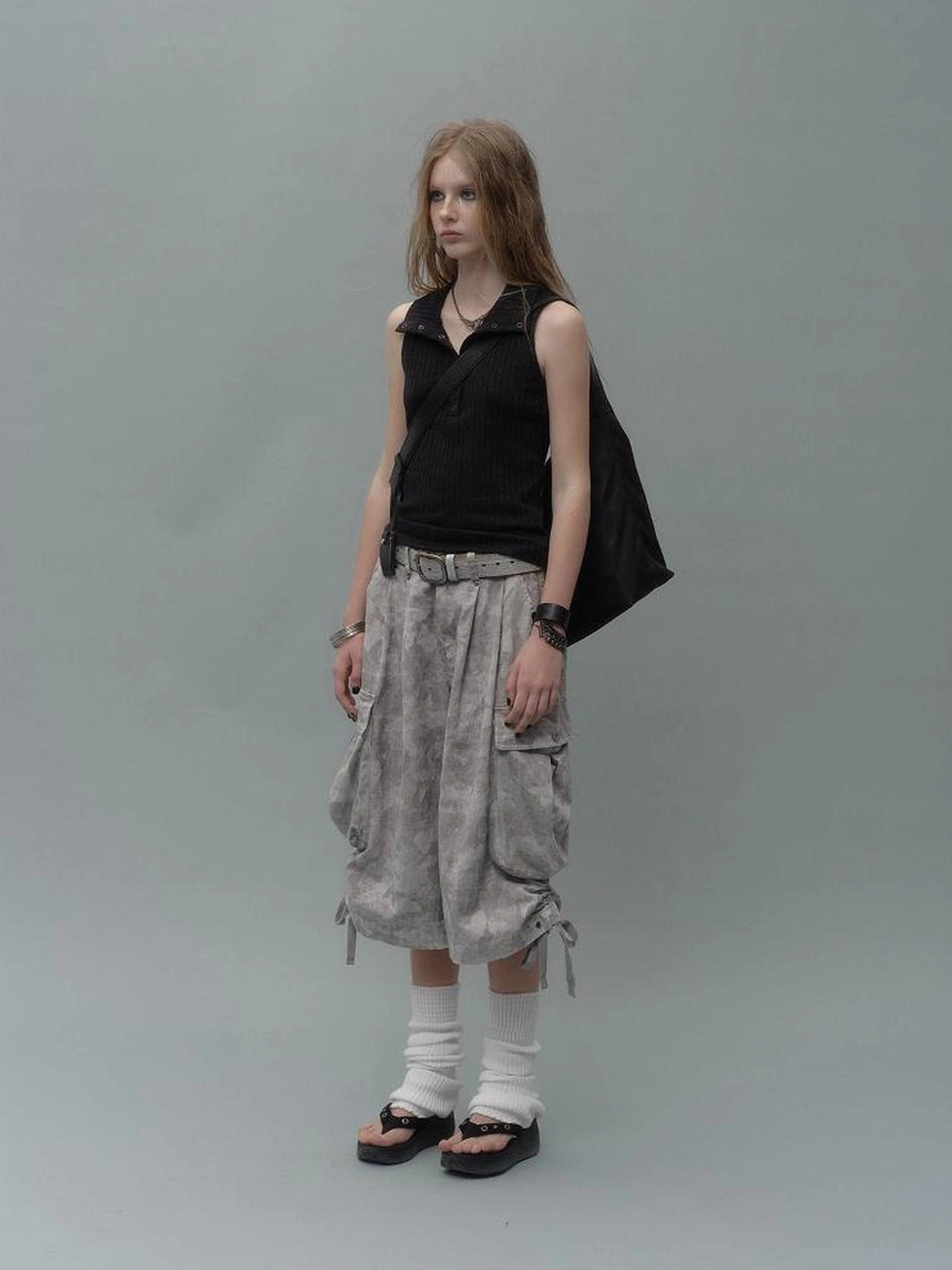 wear And tear High Neck Half Placket Knit Vest