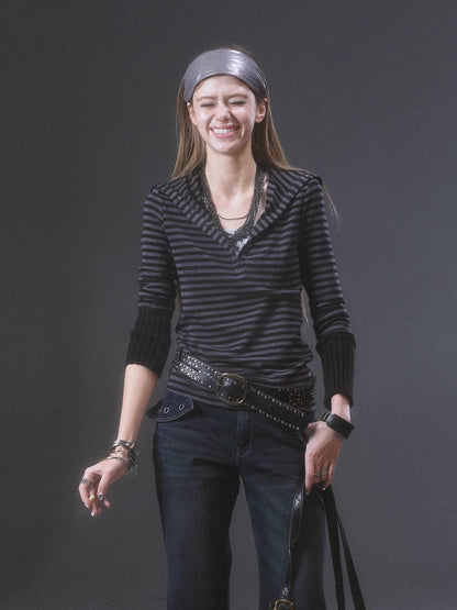 wear_And_tear_High_Neck_Striped_Knit_Top_With_Cuff_Detail_MISSTT