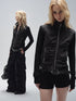 wear_And_tear_Knitted_Sleeve_Paneled_Stand_Collar_Pleated_Slim_Cropped_Jacket_MISSTT