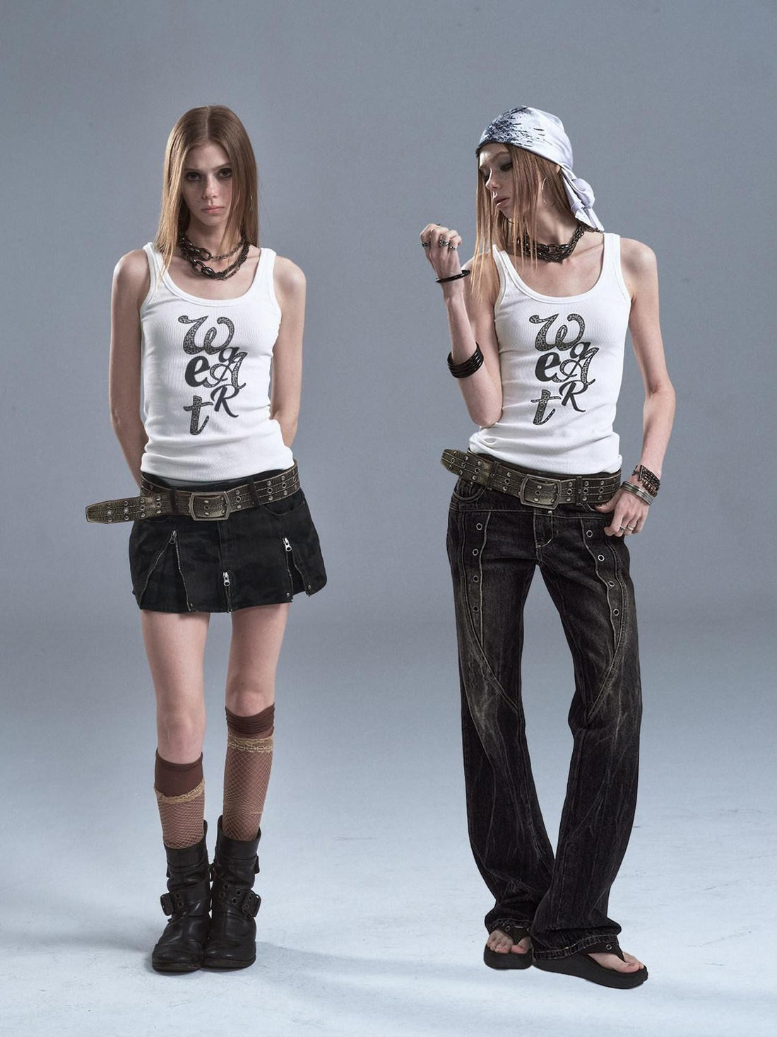 wear And tear Leopard Letter Digital Print Ribbed Texture Women&