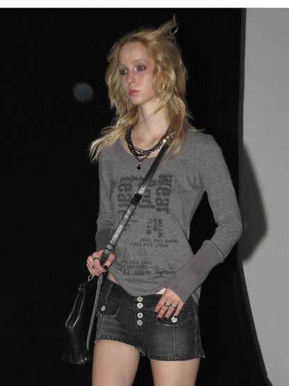 Low Rise Black Washed Ripped Stretch Denim Shorts