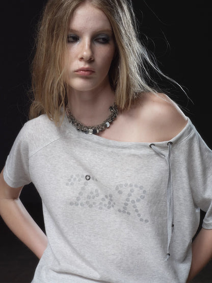 wear_And_tear_Off_Shoulder_Sliver_Dot_Print_Drawstring_T-shirt_MISSTT