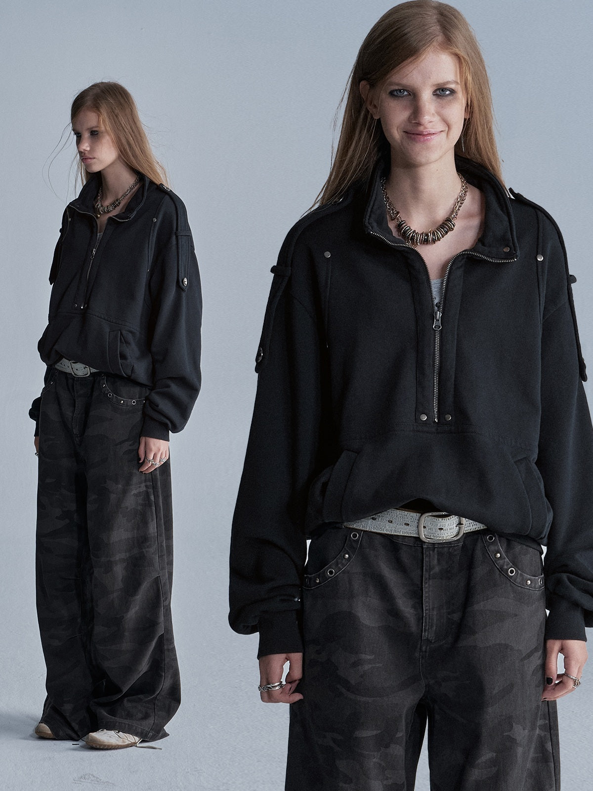 wear_And_tear_Punk_Studded_Stand_Collar_Washed_Loose_Women&