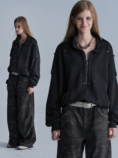 wear_And_tear_Punk_Studded_Stand_Collar_Washed_Loose_Women&