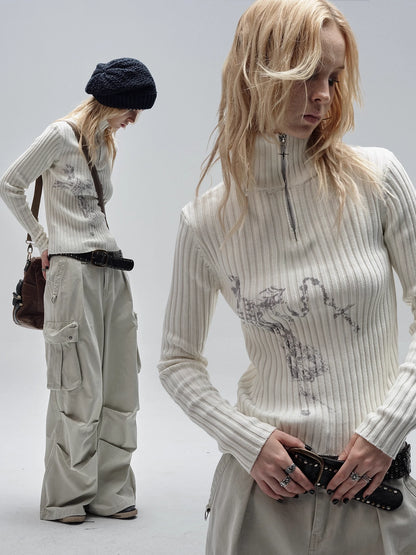 wear_And_tear_Ribbed_White_Punk_Zip_Neck_Sweater_MISSTT