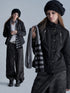 wear_And_tear_Stand_Collar_Color_Block_Stitch_Zip_Split_Nylon_Metal_Women&