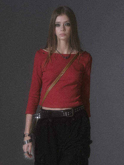 wear_And_tear_Striped_Crewneck_Tee_With_Metal_Eyelets_MISSTT