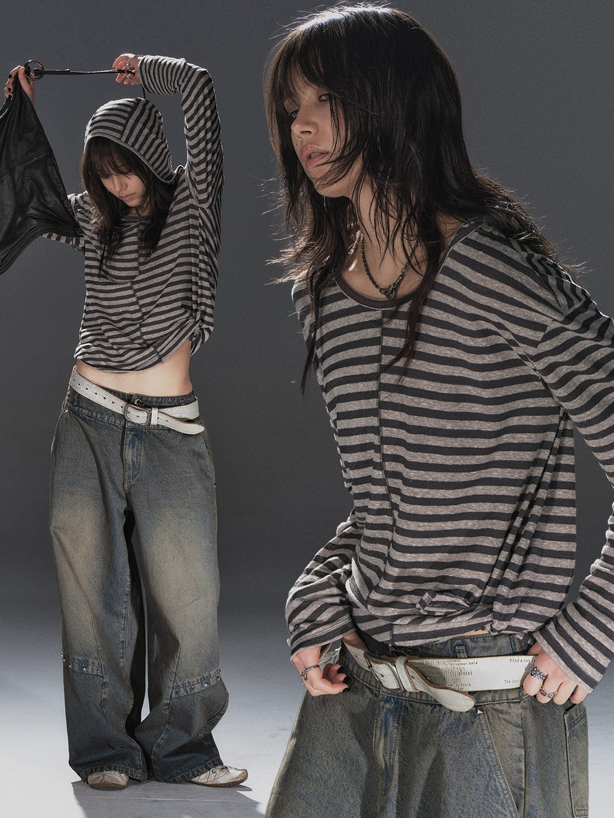 wear_And_tear_Striped_Hooded_Drawstring_Split_Punk_Women&