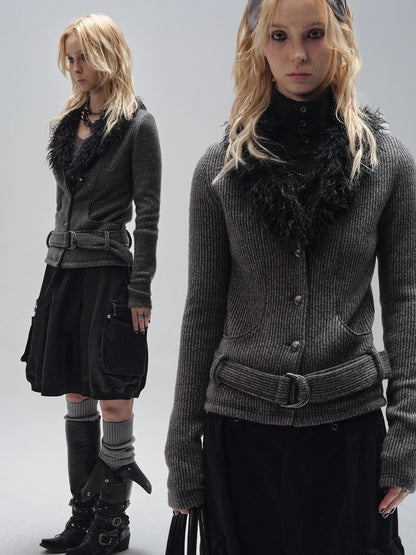 wear_And_tear_V-Neck_Shearling_Trimmed_Belted_Cropped_Knit_MISSTT