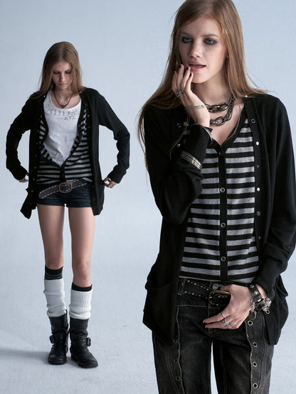 wear_And_tear_V-neck_Faux_Two_Piece_Striped_Studded_Punk_Women&