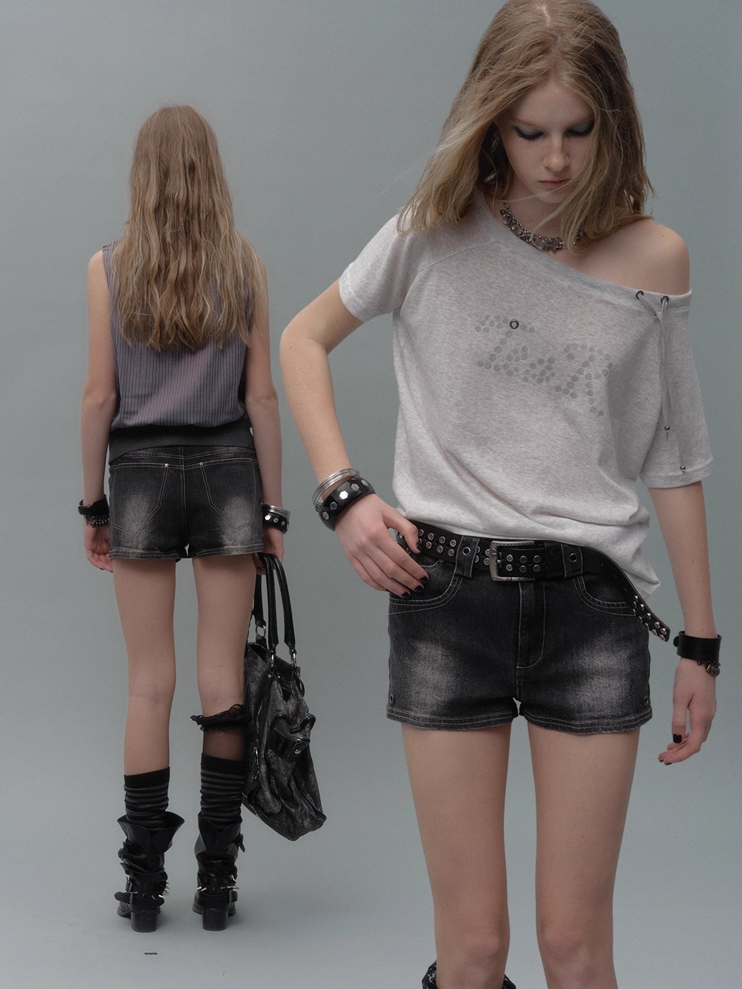 wear_And_tear_Vintage_Black_Washed_Stretch_Denim_Shorts_MISSTT