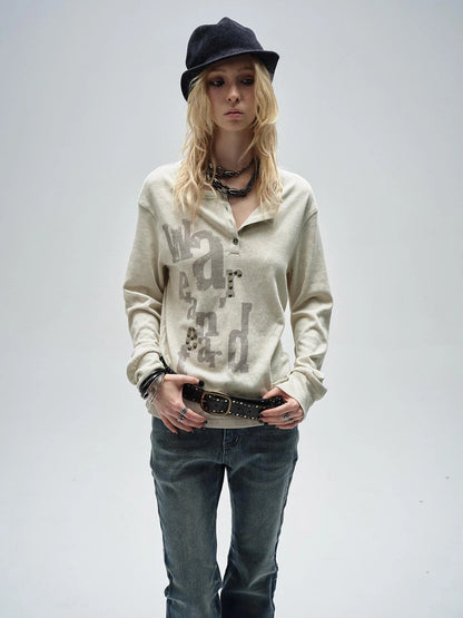 wear And tear Vintage Print Drop Shoulder Tee