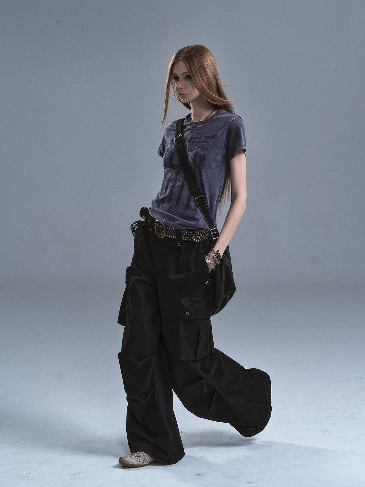 wear And tear Washed Purple Distressed Print Frayed Hem Women&