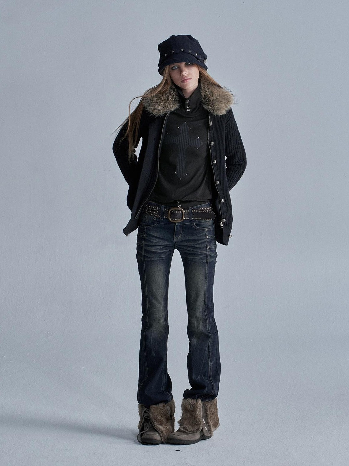 Whisker Lightning Panel Studded Distressed Women&