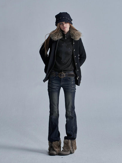 Whisker Lightning Panel Studded Distressed Women&