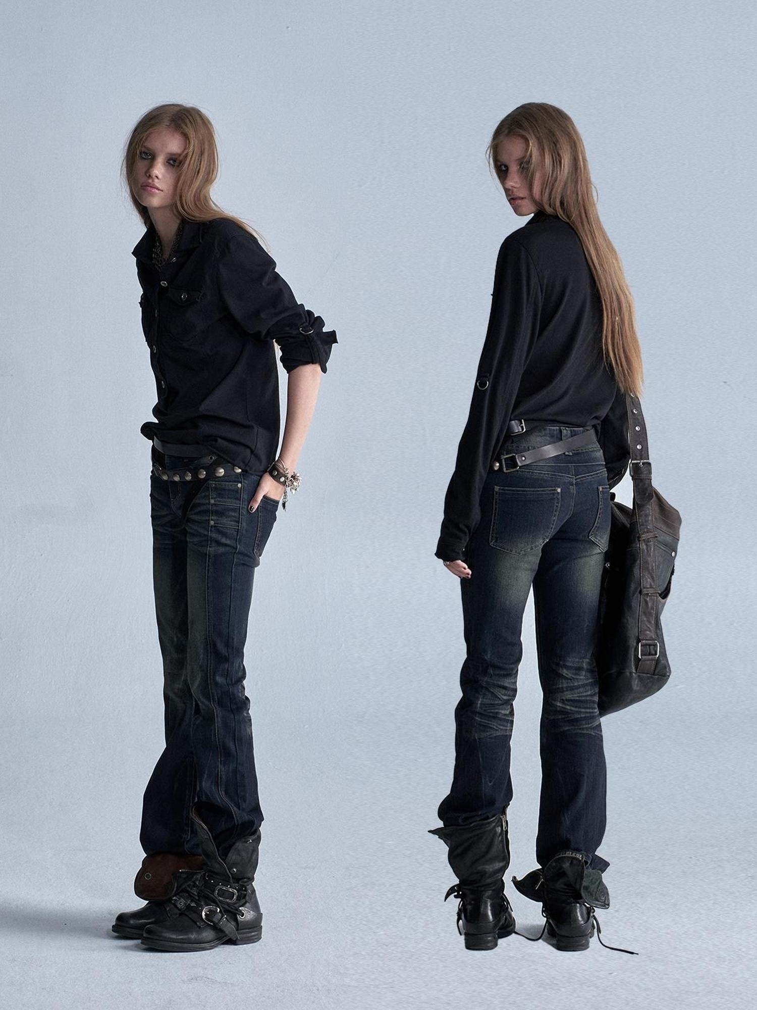 Whisker Lightning Panel Studded Distressed Women&