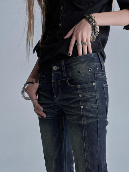 Whisker Lightning Panel Studded Distressed Women&
