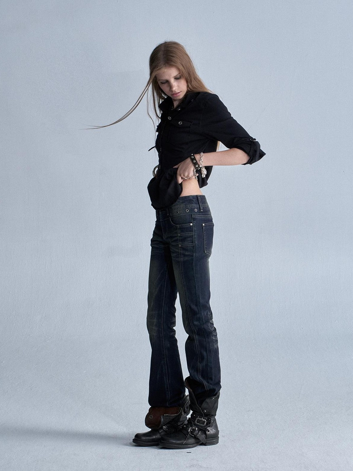 Whisker Lightning Panel Studded Distressed Women&