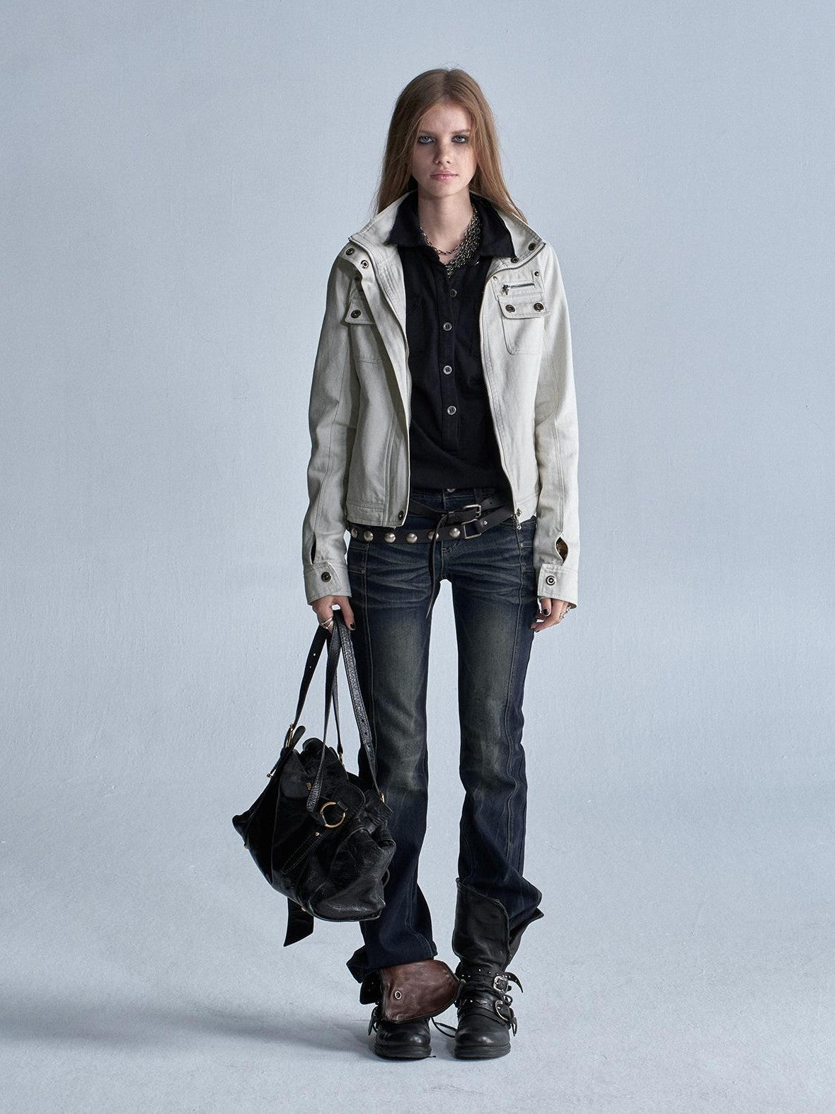 Whisker Lightning Panel Studded Distressed Women&