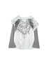 ARIADNAw Punk Asymmetric Two Layer Vintage Tee With Poetry Print